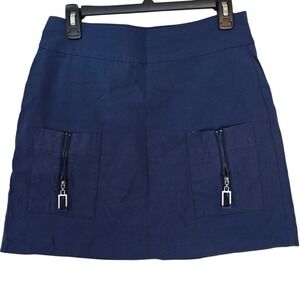 Jamie Sadock Navy Blue Golf Skort Zipper Pockets Athletic Skirt Size 8 82320